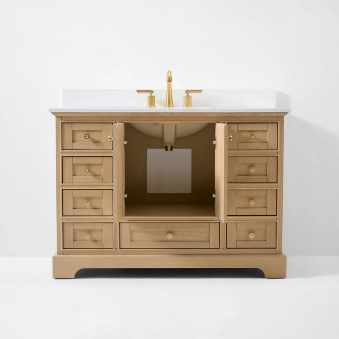 Ancerre 48” Audrey Bathroom Vanity Oak Single Sink Cabinet Set VTS-Audrey-48-Oak-WQZ