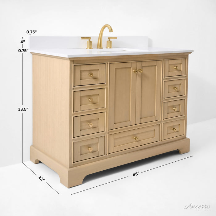 Ancerre 48” Audrey Bathroom Vanity Oak Single Sink Cabinet Set VTS-Audrey-48-Oak-WQZ