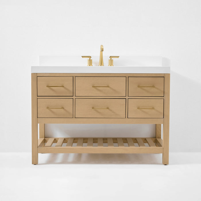 Ancerre 48” Elizabeth Bathroom Vanity Oak Single Sink VTS-Elizabeth-48-Oak-WQZ