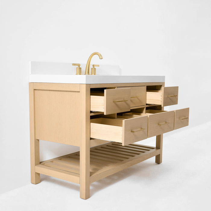 Ancerre 48” Elizabeth Bathroom Vanity Oak Single Sink VTS-Elizabeth-48-Oak-WQZ