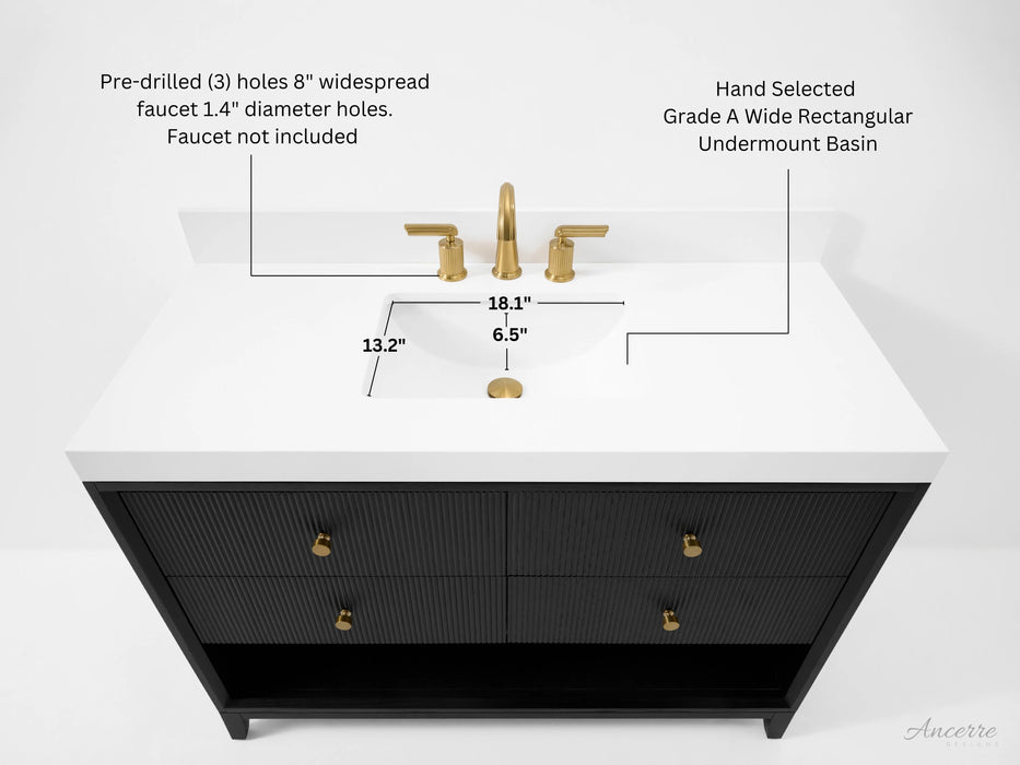 Ancerre 48” Momo Bathroom Vanity Oak Single Sink VTS-Momo-48-Oak-WQZ