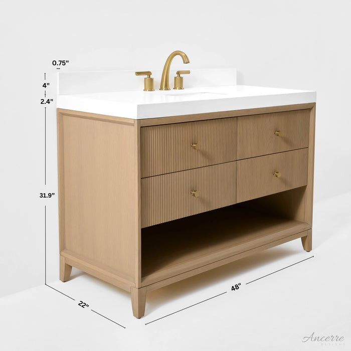 Ancerre 48” Momo Bathroom Vanity Oak Single Sink VTS-Momo-48-Oak-WQZ