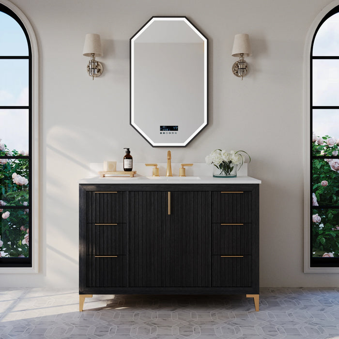 Ancerre 48” Turlington Bathroom Vanity Oak Single Sink VTS-Turlington-48-Oak-WQZ