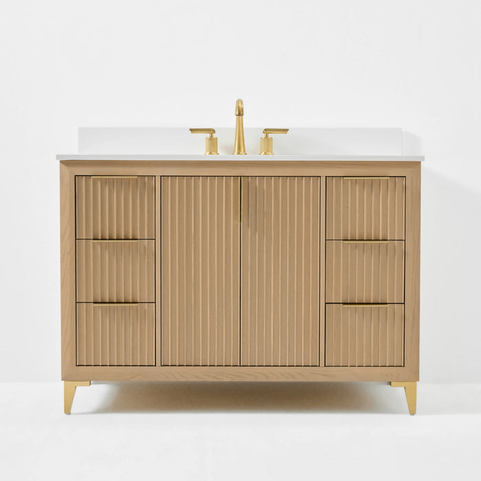 Ancerre 48” Turlington Bathroom Vanity Oak Single Sink VTS-Turlington-48-Oak-WQZ