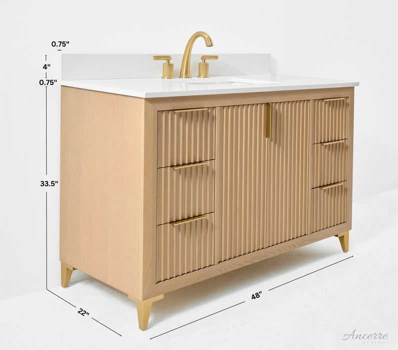 Ancerre 48” Turlington Bathroom Vanity Oak Single Sink VTS-Turlington-48-Oak-WQZ