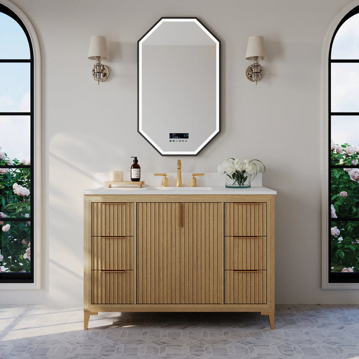 Ancerre 48” Turlington Bathroom Vanity Oak Single Sink VTS-Turlington-48-Oak-WQZ