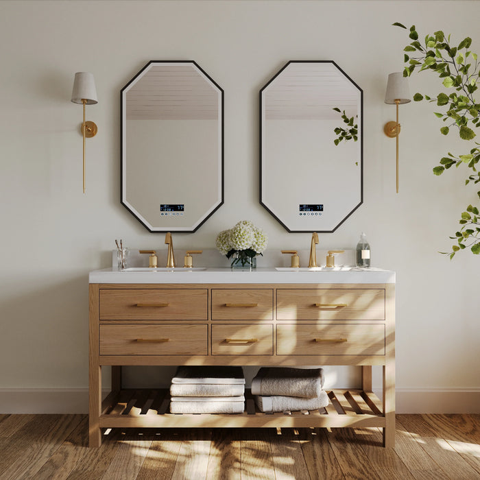 Ancerre 60” Audrey Bathroom Vanity Oak Double Sink VTS-Elizabeth-60-Oak-WQZ