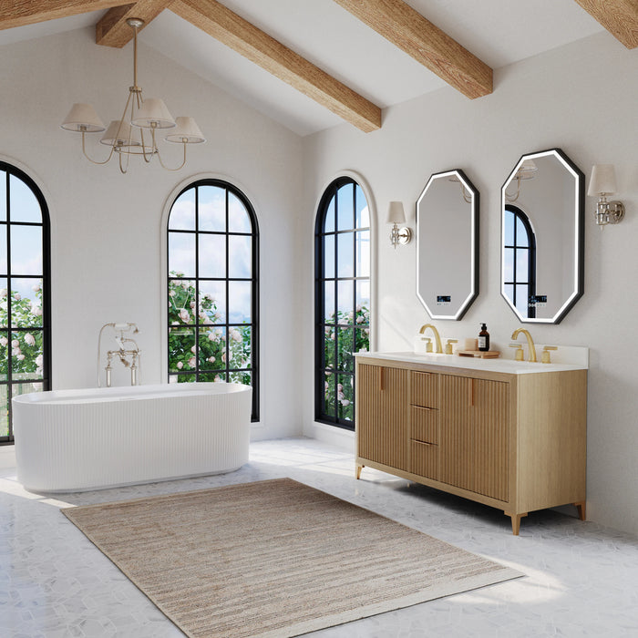 Ancerre 60” Turlington Bathroom Vanity Oak Double Sinks VTS-Turlington-60-Oak-WQZ