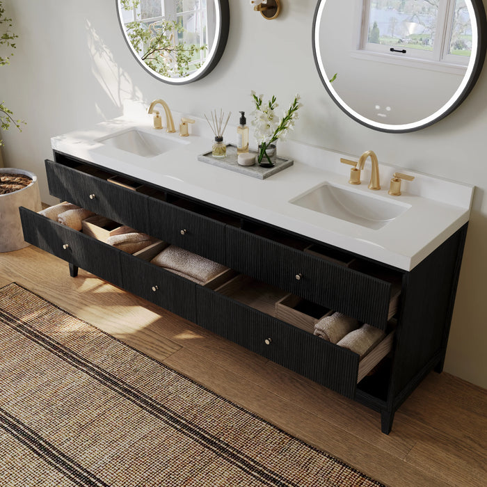 Ancerre 84” Momo Bathroom Vanity Oak Double Sinks VTS-Momo-84-Oak-WQZ