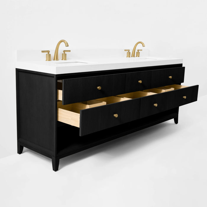 Ancerre 84” Momo Bathroom Vanity Oak Double Sinks VTS-Momo-84-Oak-WQZ