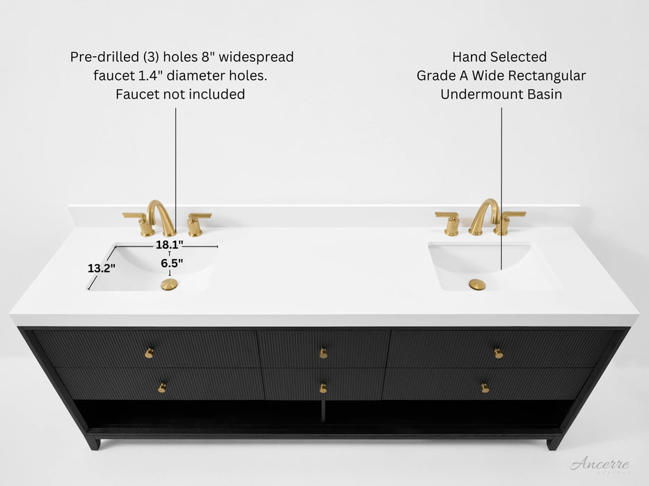 Ancerre 84” Momo Bathroom Vanity Oak Double Sinks VTS-Momo-84-Oak-WQZ