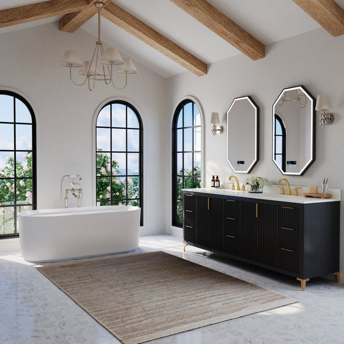 Ancerre 84” Turlington Bathroom Vanity Oak Double Sinks VTS-Turlington-84-Oak-WQZ