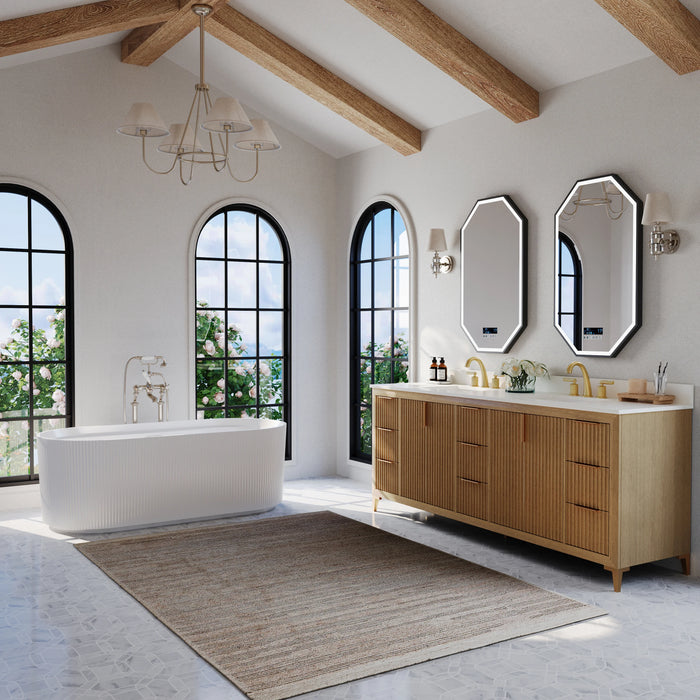 Ancerre 84” Turlington Bathroom Vanity Oak Double Sinks VTS-Turlington-84-Oak-WQZ