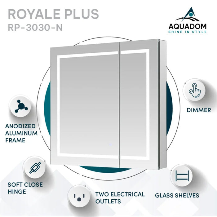 Aquadom Royale Plus 30'' × 30'' LED Lighted Medicine Cabinet