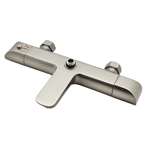 Aquadom ZEN 3-Function Thermostatic Shower System with 10″ Square Rainfall Head Brushed Nickel Finish