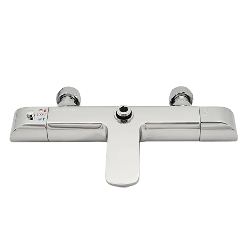 Aquadom ZEN 3-Function Thermostatic Shower System with 10″ Square Rainfall Head Chrome Finish