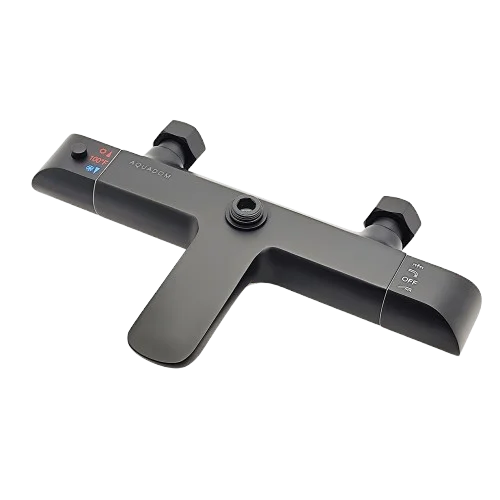 Aquadom ZEN 3-Function Thermostatic Shower System with 10″ Square Rainfall Head Matte Black Finish