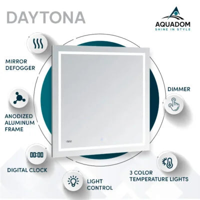 Aquadom Daytona 24'' × 30'' LED Lighted Bathroom Mirror