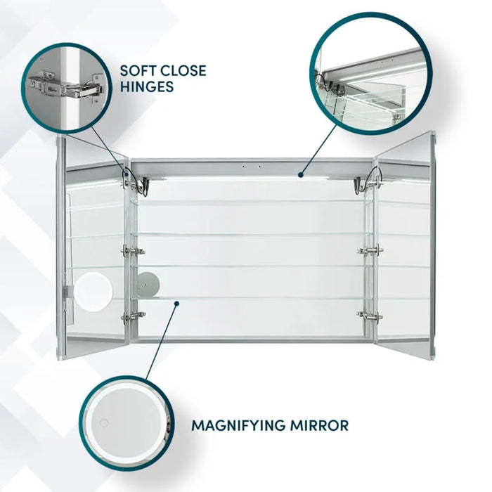 Aquadom Edge Royale 48'' × 32'' LED Lighted Medicine Cabinet