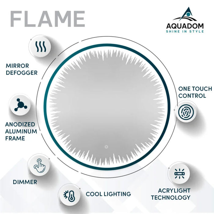 Aquadom Flame 30''  LED Lighted Bathroom Mirror