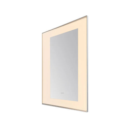 Aquadom Lexington 24''x 36'' x 2.28'' LED Lighted Slim Frame Mirror with Defogger Chrome Finish