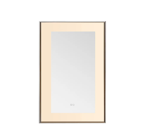 Aquadom Lexington 24''x 36'' x 2.28'' LED Lighted Slim Frame Mirror with Defogger Chrome Finish
