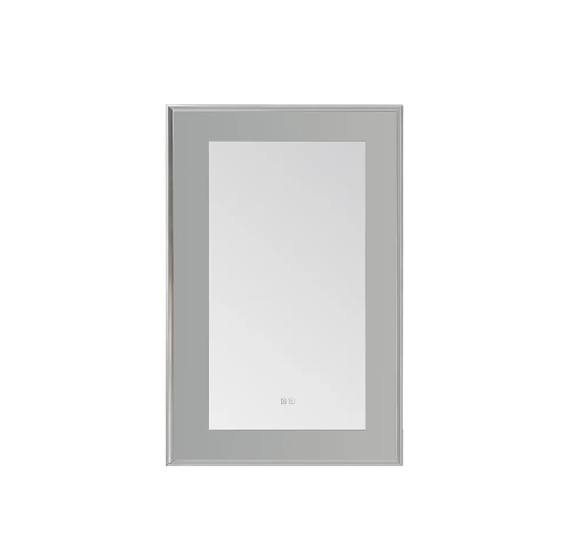 Aquadom Lexington 24''x 36'' x 2.28'' LED Lighted Slim Frame Mirror with Defogger Chrome Finish