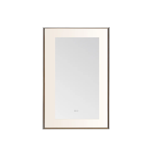 Aquadom Lexington 24''x 36'' x 2.28'' LED Lighted Slim Frame Mirror with Defogger Chrome Finish