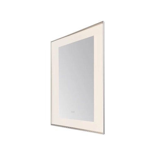 Aquadom Lexington 24''x 36'' x 2.28'' LED Lighted Slim Frame Mirror with Defogger Chrome Finish