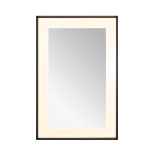 Aquadom Lexington 24''x 36'' x 2.28'' LED Lighted Slim Frame Mirror with Defogger Matte Black Finish