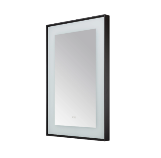 Aquadom Lexington 24''x 36'' x 2.28'' LED Lighted Slim Frame Mirror with Defogger Matte Black Finish