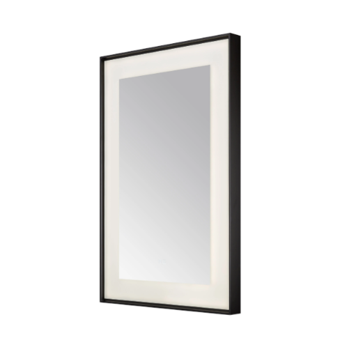 Aquadom Lexington 24''x 36'' x 2.28'' LED Lighted Slim Frame Mirror with Defogger Matte Black Finish
