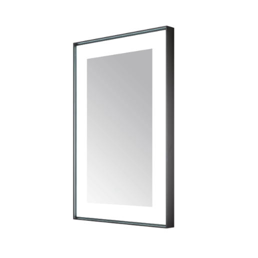 Aquadom Lexington 24''x 36'' x 2.28'' LED Lighted Slim Frame Mirror with Defogger Matte Black Finish