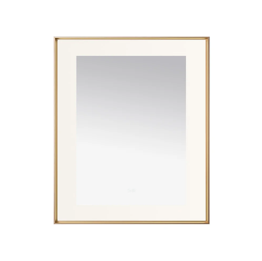 Aquadom Lexington 30''x 36'' x 2.28'' LED Lighted Slim Frame Mirror with Defogger Brushed Gold Finish