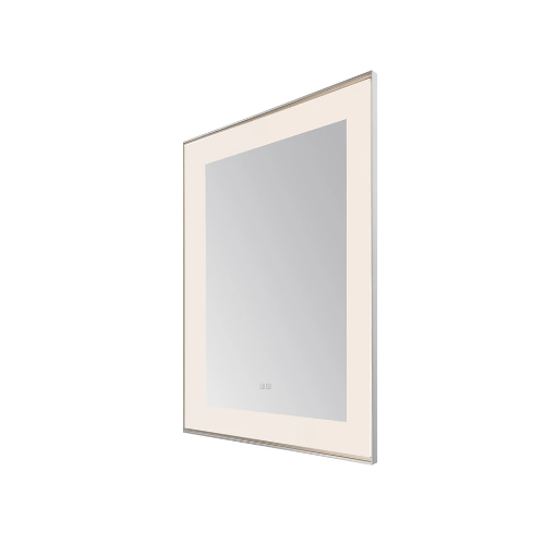Aquadom Lexington 30''x 36'' x 2.28'' LED Lighted Slim Frame Mirror with Defogger Chrome Finish