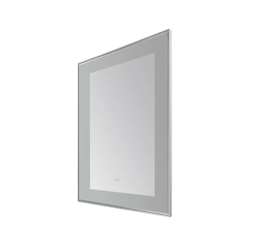 Aquadom Lexington 30''x 36'' x 2.28'' LED Lighted Slim Frame Mirror with Defogger Chrome Finish