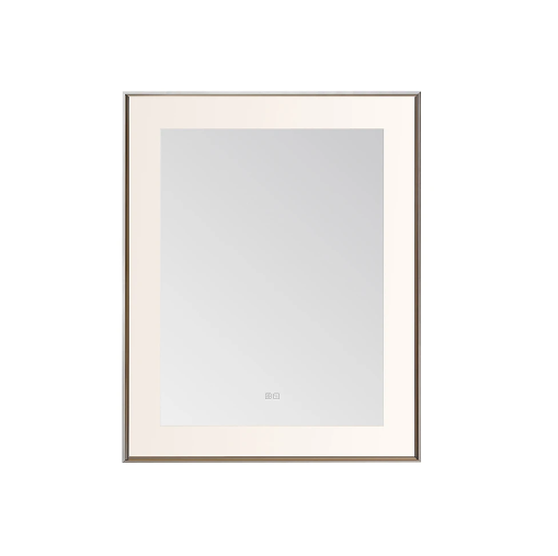 Aquadom Lexington 30''x 36'' x 2.28'' LED Lighted Slim Frame Mirror with Defogger Chrome Finish