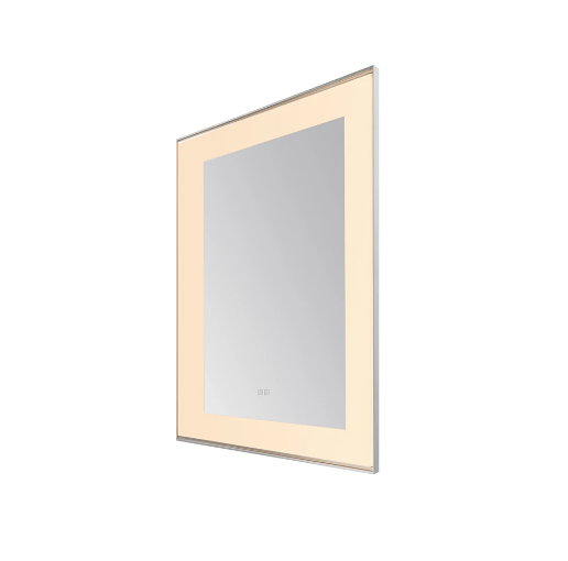 Aquadom Lexington 30''x 36'' x 2.28'' LED Lighted Slim Frame Mirror with Defogger Chrome Finish