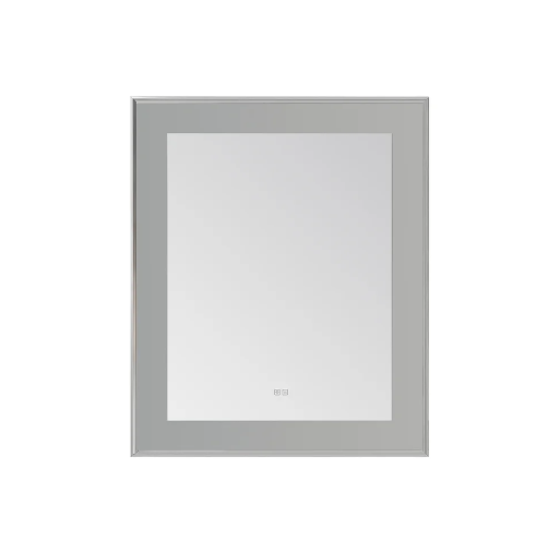 Aquadom Lexington 30''x 36'' x 2.28'' LED Lighted Slim Frame Mirror with Defogger Chrome Finish