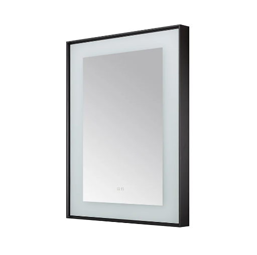 Aquadom Lexington 30''x 36'' x 2.28'' LED Lighted Slim Frame Mirror with Defogger Matte Black Finish