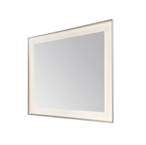 Aquadom Lexington 48''x 36'' x 2.28'' LED Lighted Slim Frame Mirror with Defogger Chrome Finish