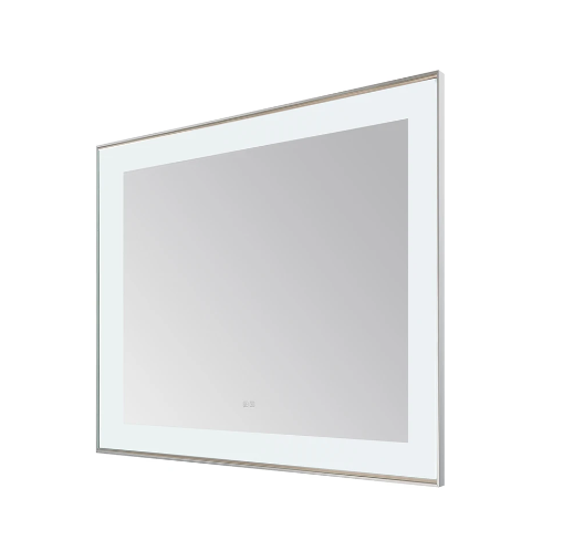 Aquadom Lexington 48''x 36'' x 2.28'' LED Lighted Slim Frame Mirror with Defogger Chrome Finish