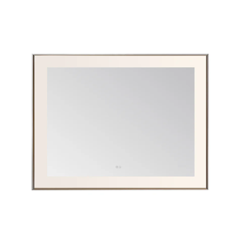 Aquadom Lexington 48''x 36'' x 2.28'' LED Lighted Slim Frame Mirror with Defogger Chrome Finish