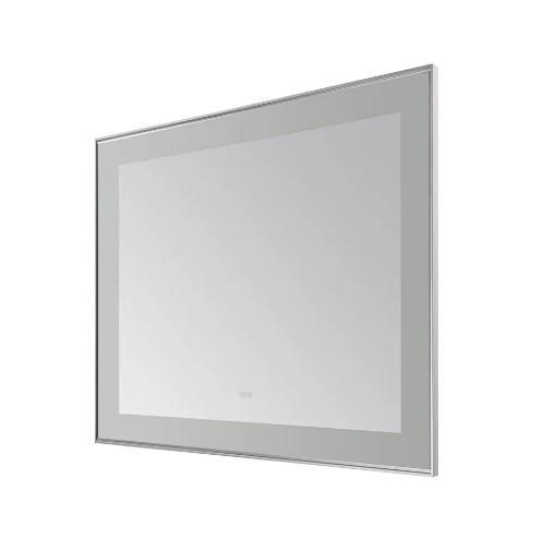 Aquadom Lexington 48''x 36'' x 2.28'' LED Lighted Slim Frame Mirror with Defogger Chrome Finish