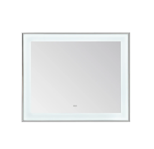 Aquadom Lexington 48''x 36'' x 2.28'' LED Lighted Slim Frame Mirror with Defogger Chrome Finish