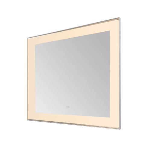 Aquadom Lexington 48''x 36'' x 2.28'' LED Lighted Slim Frame Mirror with Defogger Chrome Finish