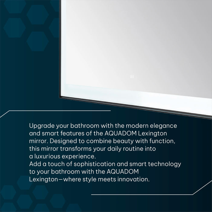 Aquadom Lexington 48''x 36'' x 2.28'' LED Lighted Slim Frame Mirror with Defogger Chrome Finish