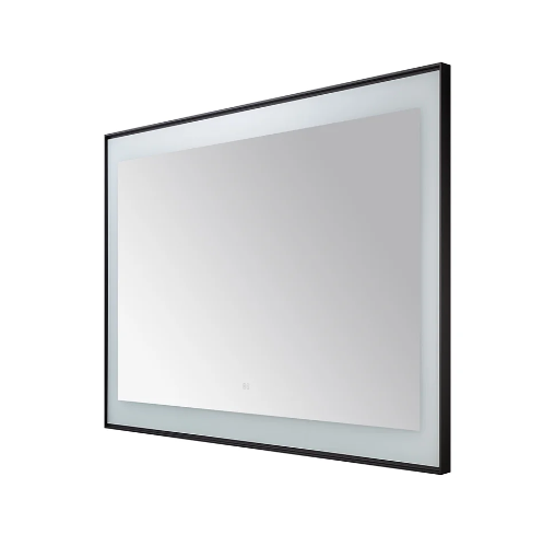 Aquadom Lexington 48''x 36'' x 2.28'' LED Lighted Slim Frame Mirror with Defogger Matte Black Finish