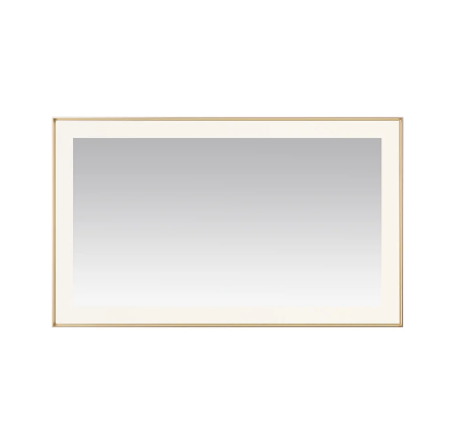 Aquadom Lexington 60''x 36'' x 2.28'' LED Lighted Slim Frame Mirror with Defogger Brushed Gold Finish