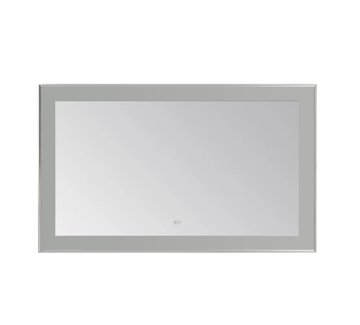 Aquadom Lexington 60''x 36'' x 2.28'' LED Lighted Slim Frame Mirror with Defogger Chrome Finish